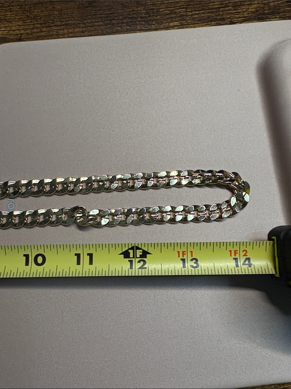 Men’s 14” 14K Electroplated Gold Cuban Link Chain Necklace - Picture 2 of 6